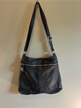 Margot New York Black Leather Crossbody Bag